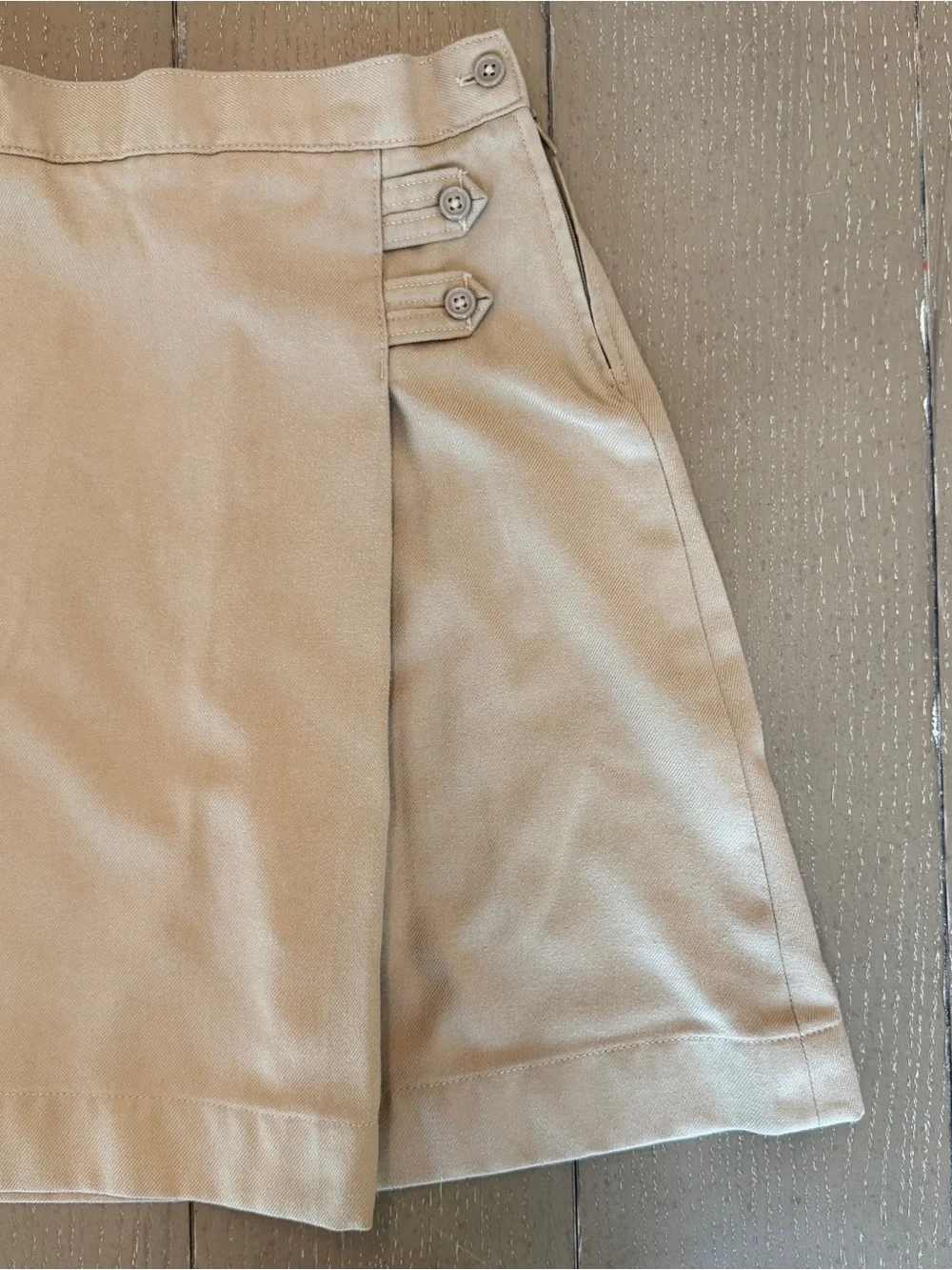 Lands End Girls’ School Uniform Solid A-Line Below the Knee Khaki Skirt • Size 8